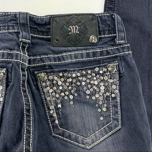 Miss Me Sequin Skinny Stretch Jeans Size 26 - Picture 3 of 8